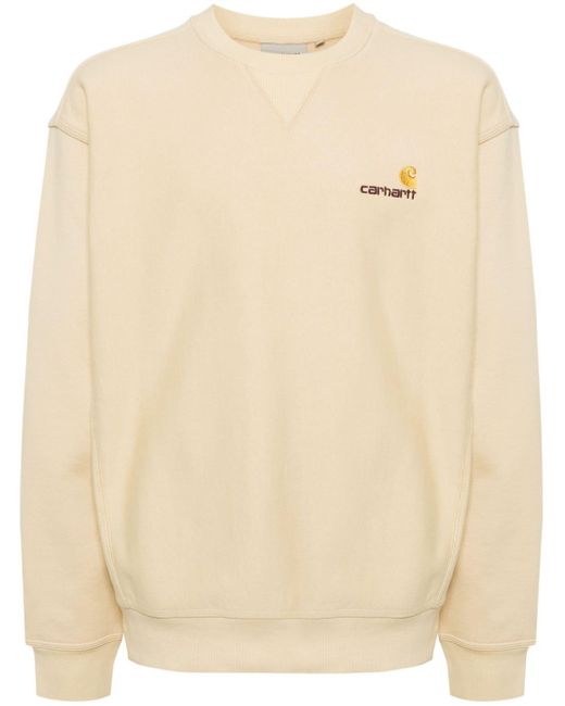 Carhartt Natural Embroidered-logo Cotton-blend Sweatshirt for men