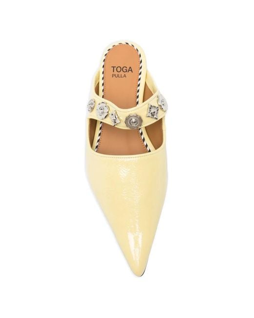Toga Metallic Stud-Embellished Pointed-Toe Mules