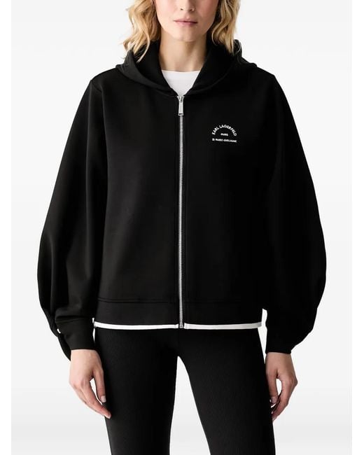 Karl Lagerfeld Black Rue St-Guillaume Zip-Up Hoodie