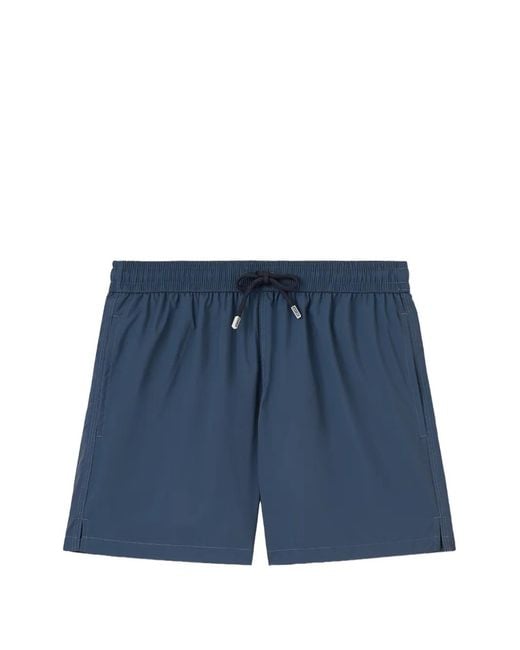 Fedeli Blue Madeira Drawstring Swim Shorts for men