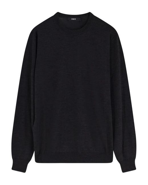 EYNESSE Blue Ribbed Crew-Neck Sweater for men