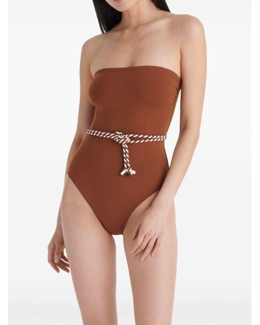Eres Brown Majorette Strapless Swimsuit