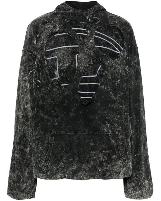 DIESEL Black S-Mar-Peeloval Hooded Sweatshirt for men
