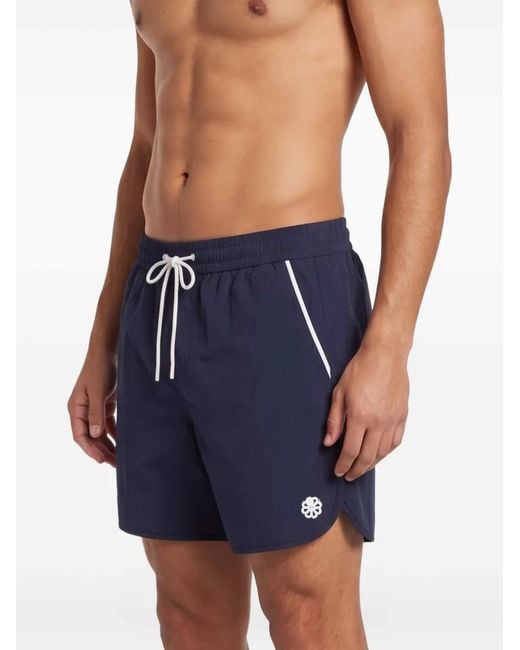 Jonsen Island Blue Piped-Trim Drawstring Shorts for men