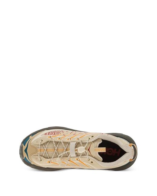 Hoka One One White Mafate Three2 Patterned Sneakers
