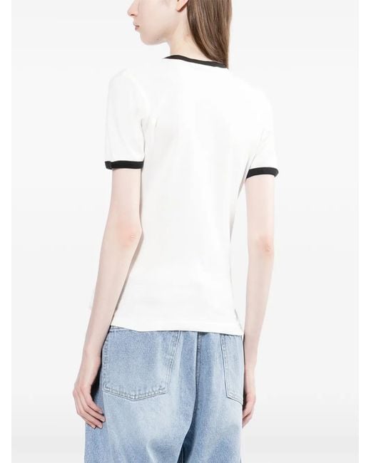Courreges White Ringer Logo T-Shirt