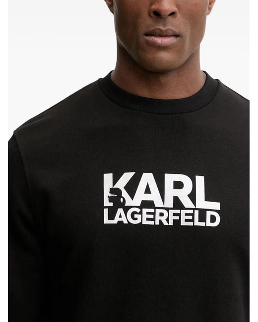 Karl Lagerfeld Black Logo-Print Sweatshirt for men