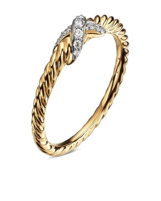 David Yurman Metallic 18Kt Petite X Diamond Ring (2.2Mm)