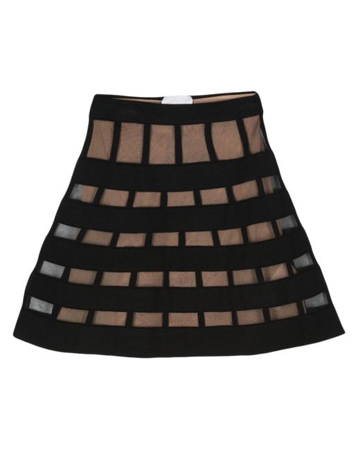 Genny Black Semi-sheer A-line Skirt