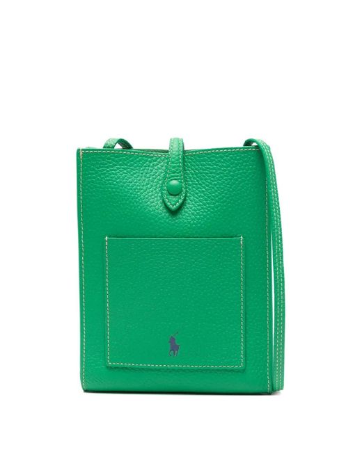 Polo Ralph Lauren Green Polo Play Leather Tote Bag
