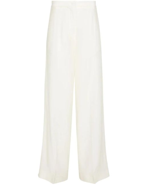 Fabiana Filippi White Mid-Rise Organza Palazzo Pants