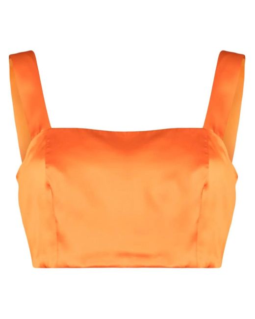 Woera Orange Haut Bustier À Encolure Carrée