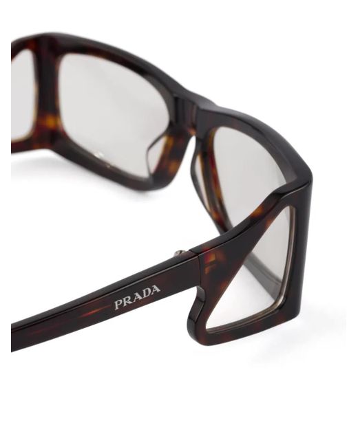 メンズ Prada スクエアフレーム サングラス Brown