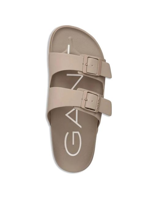 Gant White Buckle-Fastening Double-Strap Slides for men