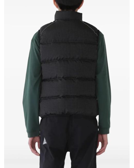 And Wander Wattierte Weste mit Vichy-Karomuster in Black für Herren