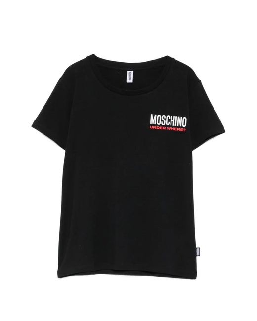 Moschino Black Logo-Print Cotton T-Shirt