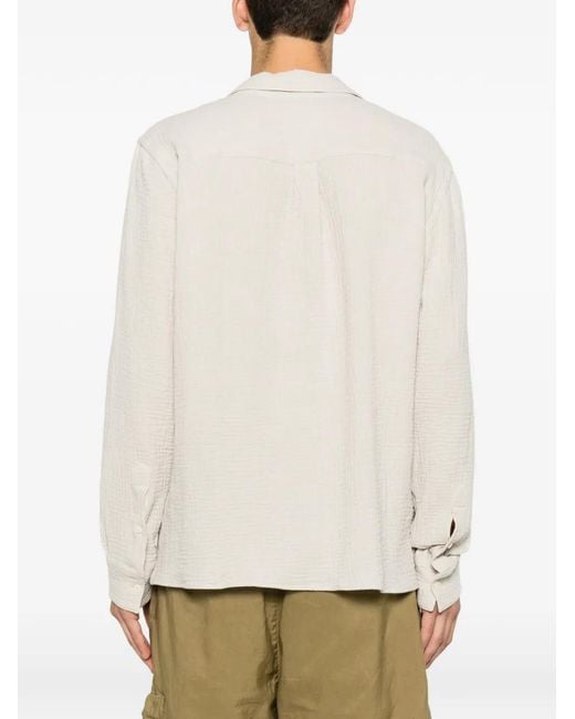 Mc2 Saint Barth White Ventotene Cotton-Goffer Long-Sleeved Shirt for men