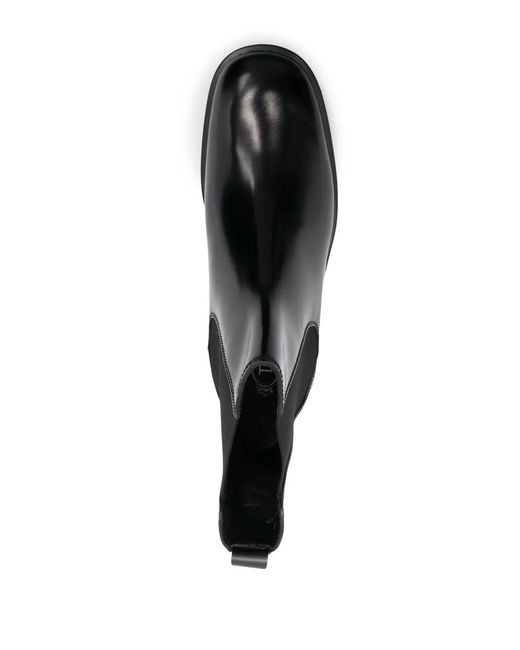 Tod's Black Elasticated Leather Ankle Boots for men