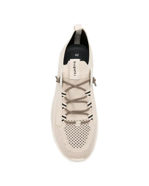 Bugatti White Perforated Panel-Detail Sneakers for men