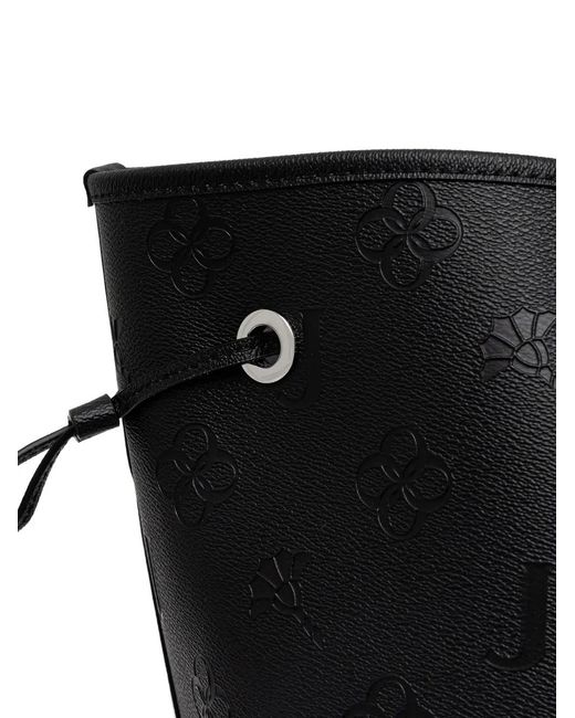 Joop! Black Debossed-Logo Drawstring Tote Bag