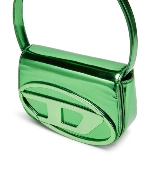 DIESEL Green 1dr Mirrored-finish Shoulder Bag