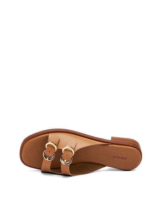 Frau Brown Double-Strap Buckle Sandals