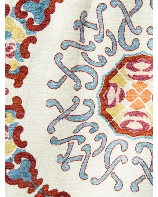 LaDoubleJ White Ballata Medallion Print Shorts