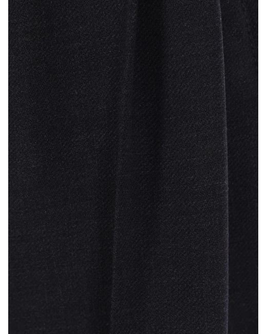 Brunello Cucinelli Blue Pleat-Detail Wool Trousers