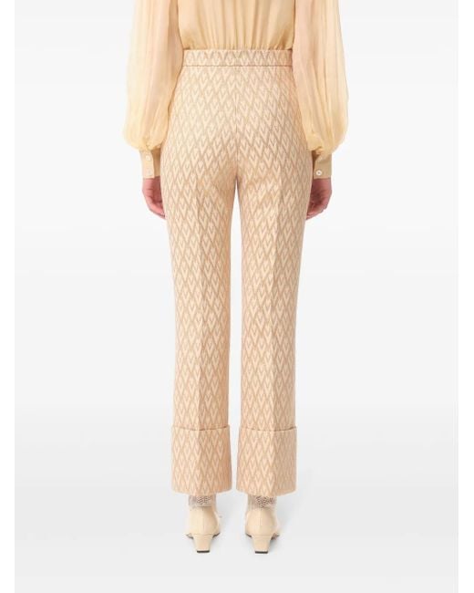Valentino Garavani Natural Toute La V Lurex Jacquard Trousers