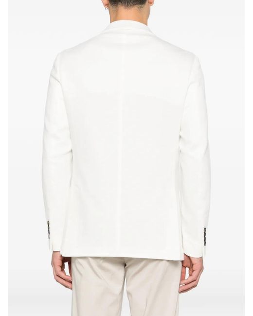 Eleventy White Double-Breasted Blazer for men