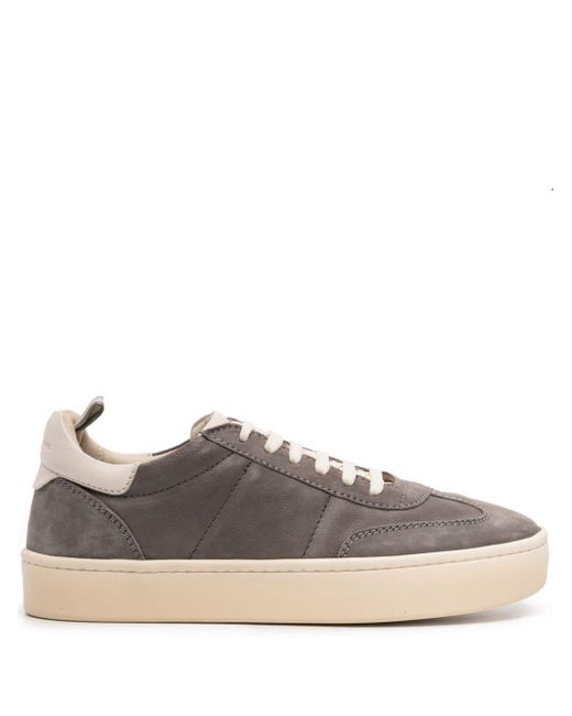 Officine Creative Brown Kombined Leather Sneakers