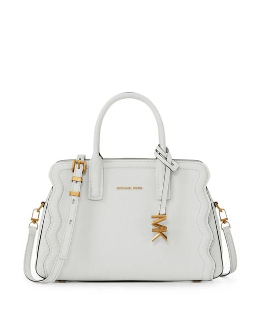 Michael Kors White Extra-Small Laila Leather Tote Bag