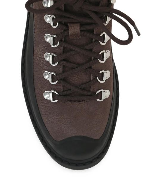 Diemme Black Lace-Up Panelled Boots for men