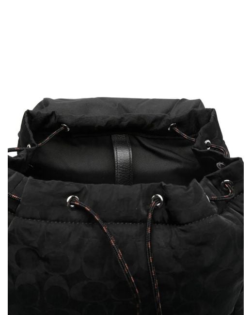COACH Black Patterned Backpack