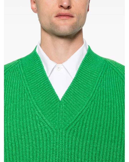 Pull En Maille Nervurée Jil Sander pour homme en coloris Green
