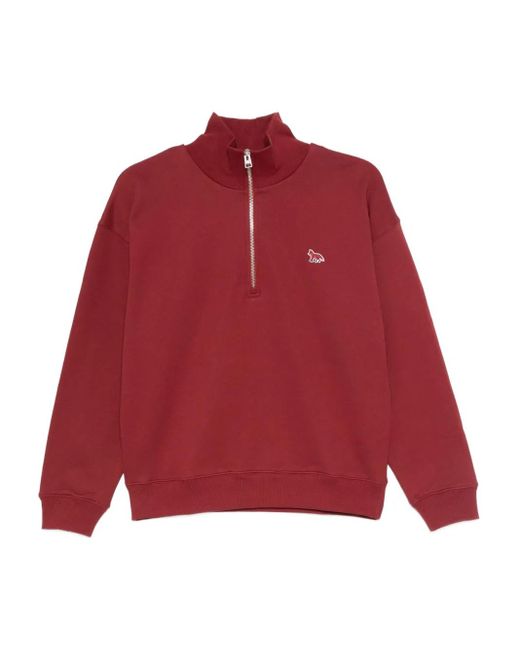 Sudadera con cremallera y cuello alto Maison Kitsuné de color Red