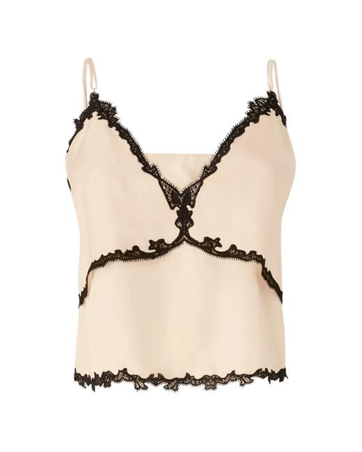 Pinko Natural Top With Lace Inserts