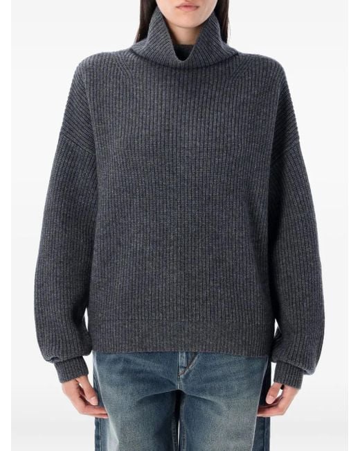 Isabel Marant Gray Gerippter Strick mit Stehkragen