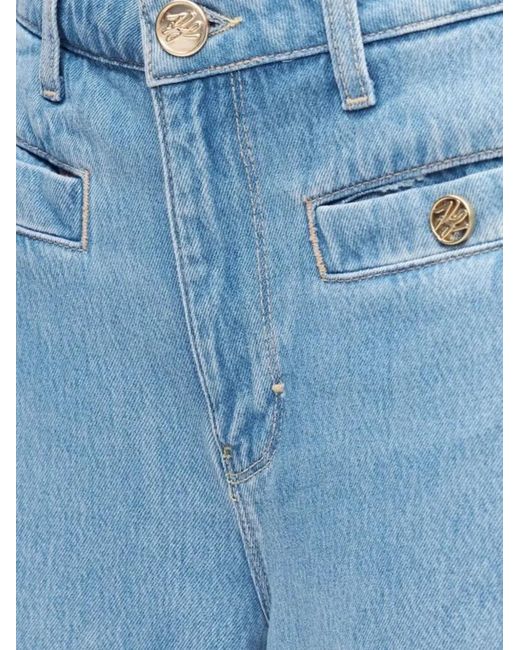 Karl Lagerfeld Blue Wide-Leg Jeans