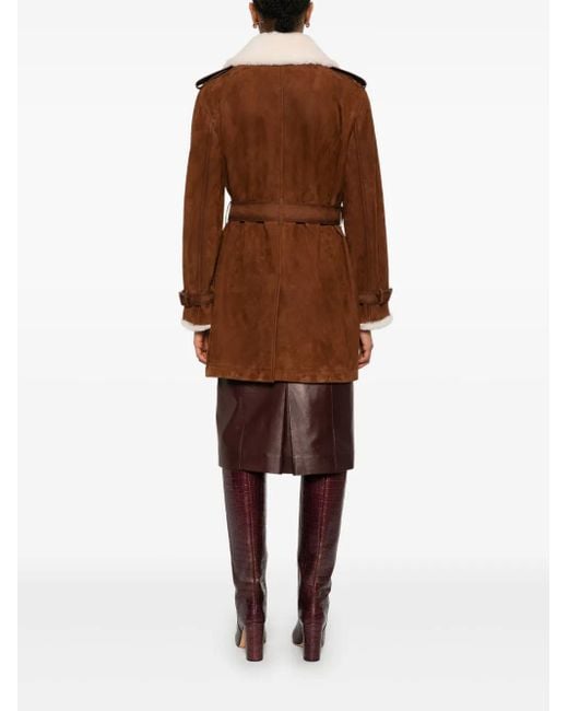 Ermanno Scervino Brown Suede Coat