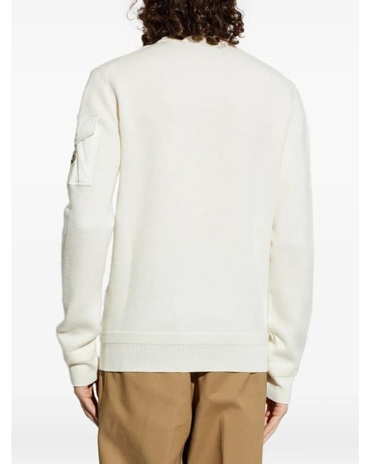 Moncler White Natural Wool Sweater for men