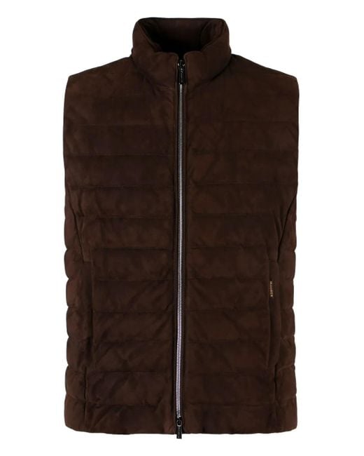Moorer Brown Calaf Gilet for men