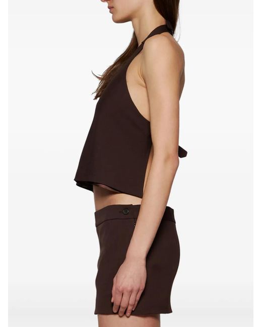 Wardrobe NYC Brown Backless Halter Top