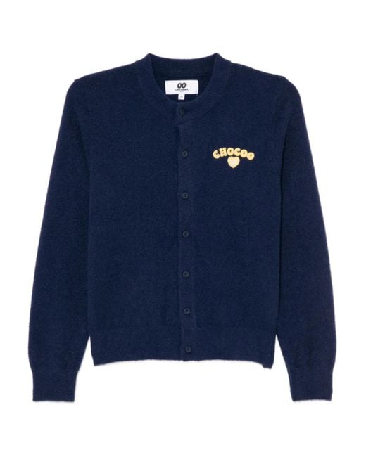 Chocoolate Blue Logo-Embroidered Cardigan