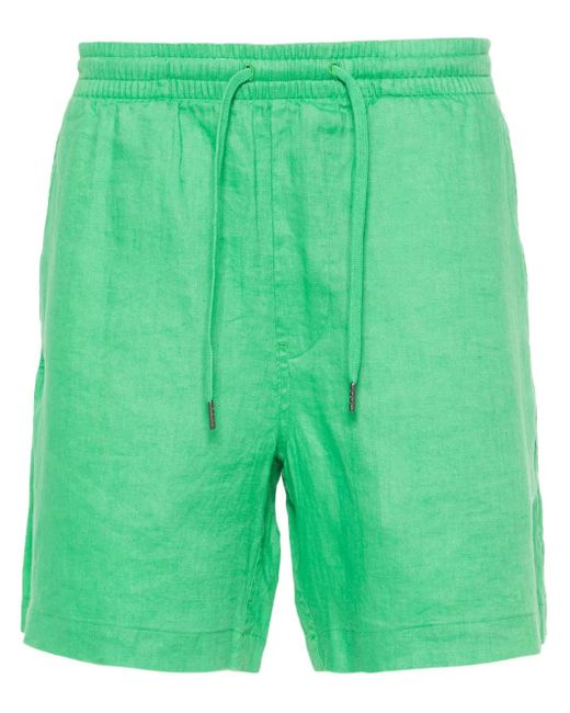 Polo Ralph Lauren Green Polo Pony-Motif Linen Shorts for men