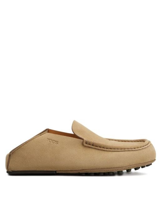 Tod's White Suede Slipper Loafers for men