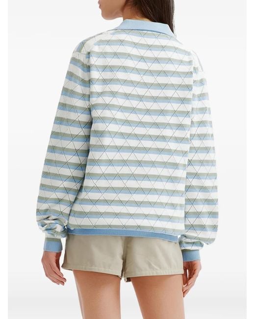 we11done Blue Gestreifter Pullover