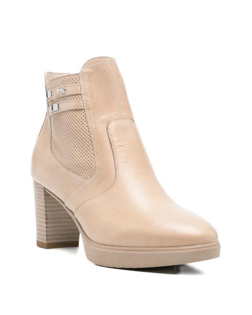 Nero Giardini Natural Perforated Strap Boots