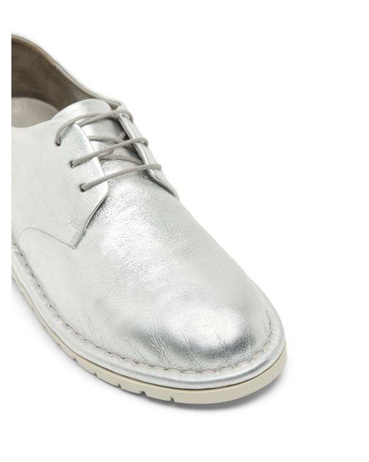 Marsèll White Sancrispa Leather Oxford Shoes