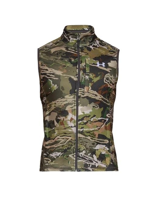 Under Armour Green Off Grid Zephyr Camouflage Zip-Up Gilet for men